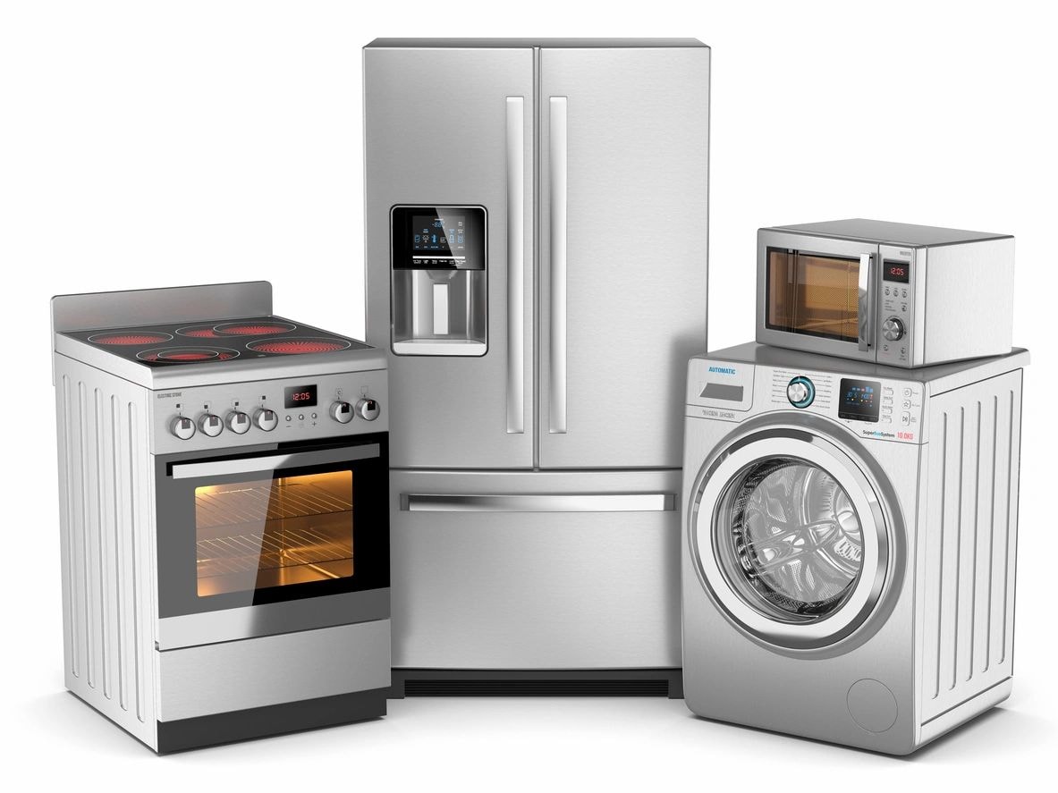 Stainless steel kitchen and laundry appliances